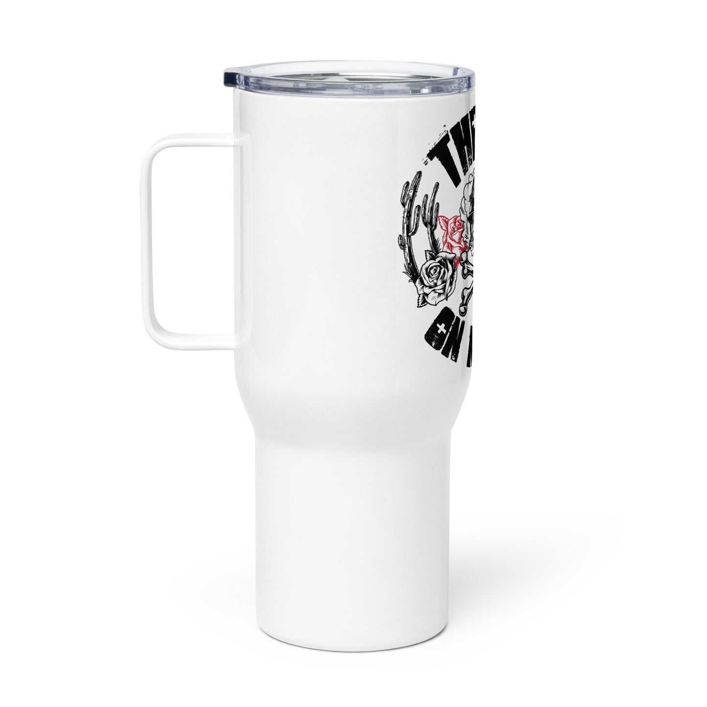 Travel mug with a handle